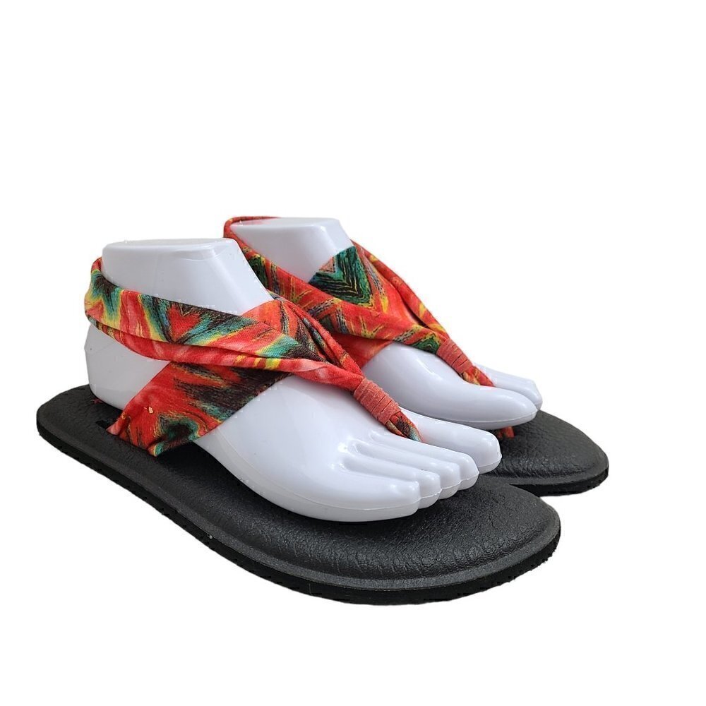Sanuk Fire Orange Yoga Sling Thong Sandals